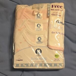 Gerber Beginnings Baby Onesies Set in Soft Pink